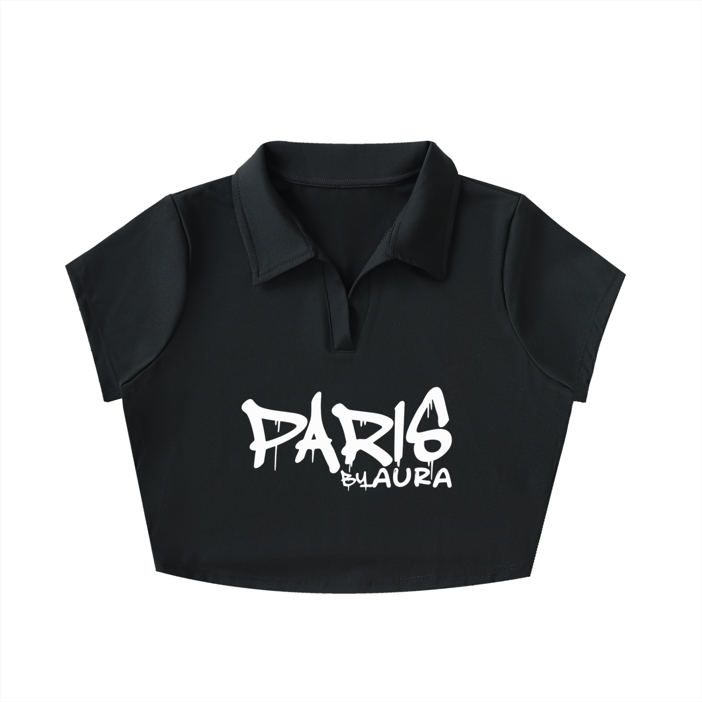 V-Neck Lapel Crop Top