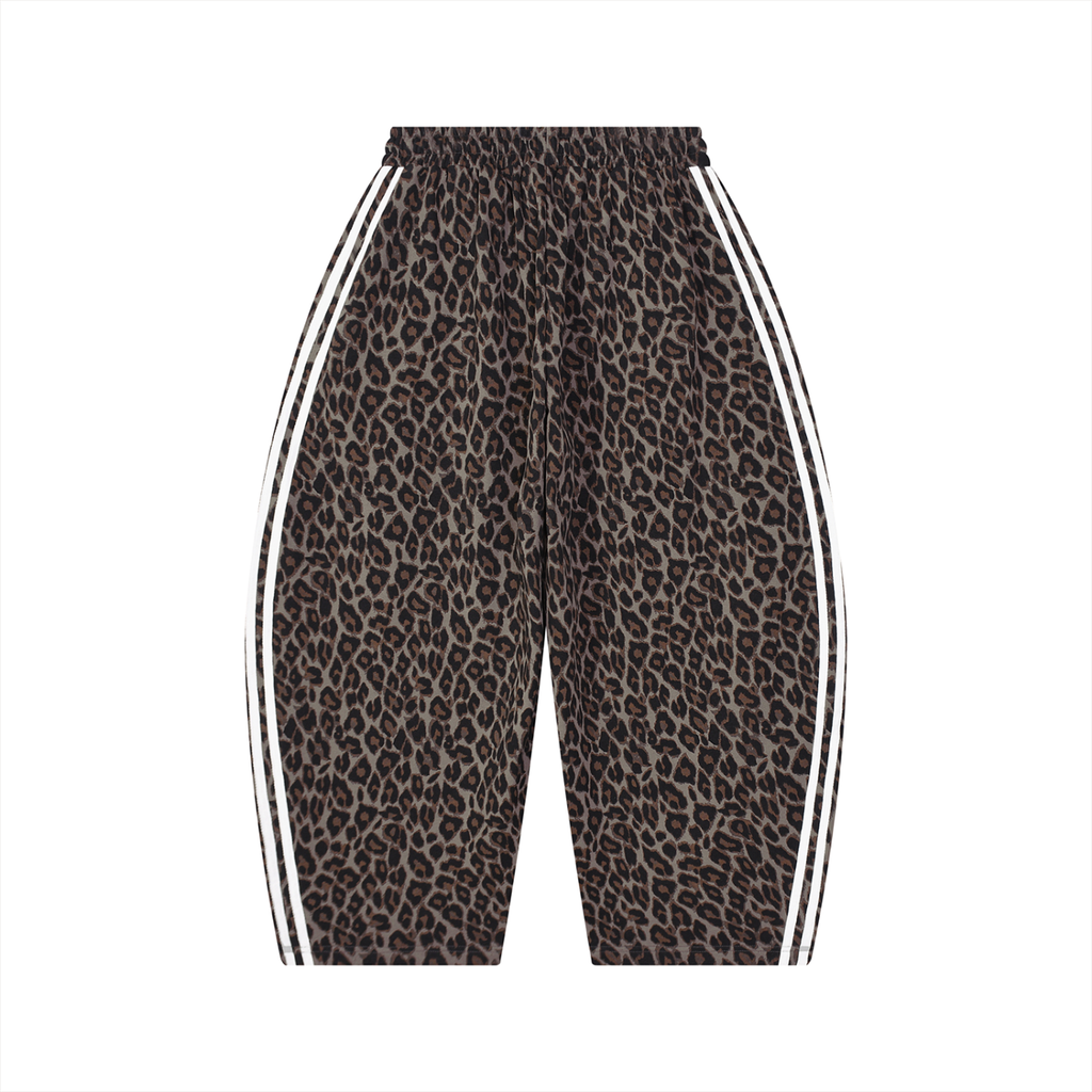 Leopard print tracksuit pants