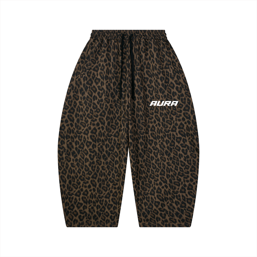 Leopard print tracksuit pants