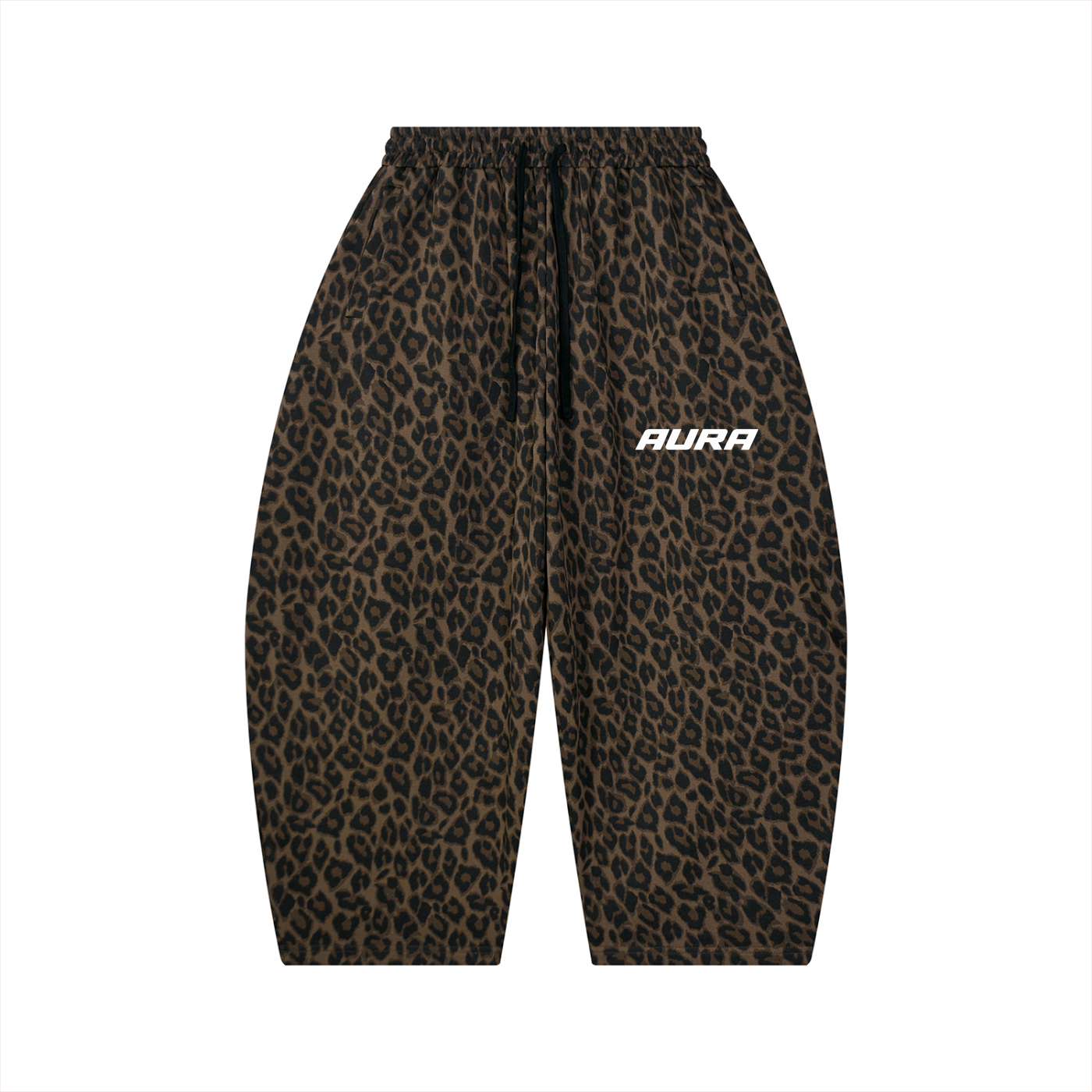 Leopard print tracksuit pants