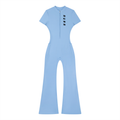Tight Flared Leg Quarter-Zip Jumpsuit