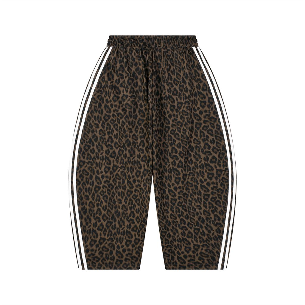 Leopard print tracksuit pants