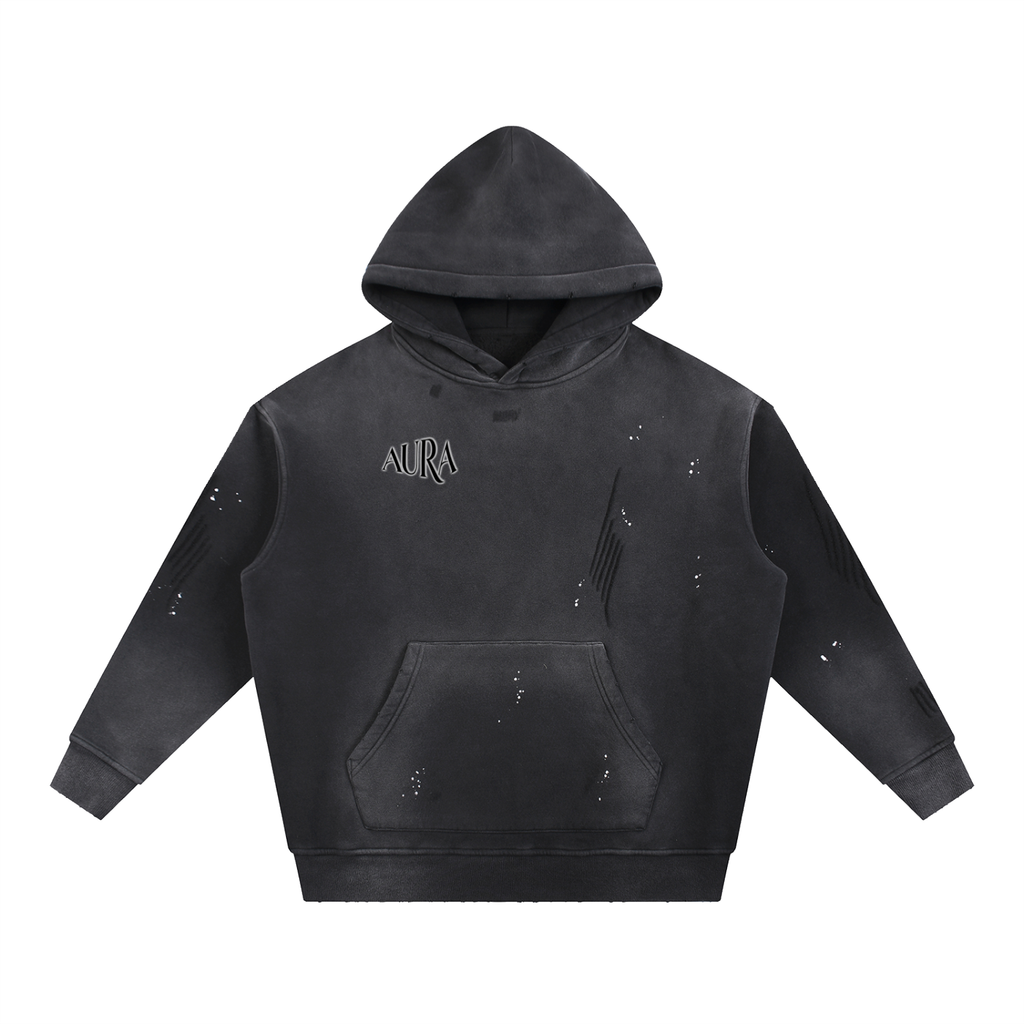 Vintage  Frayed Fleece Hoodie