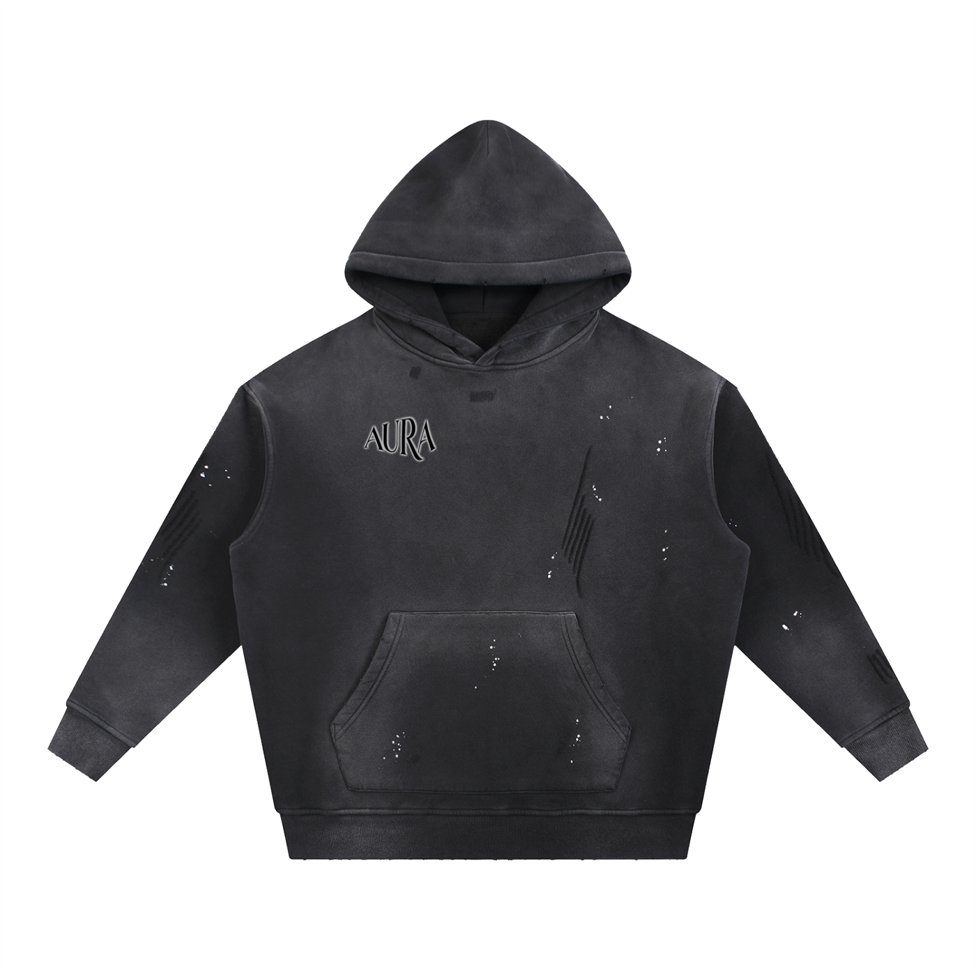 Vintage  Frayed Fleece Hoodie