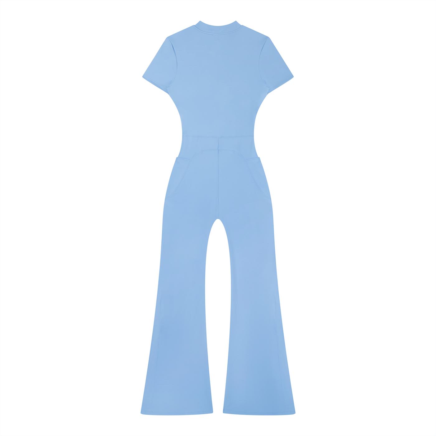 Tight Flared Leg Quarter-Zip Jumpsuit