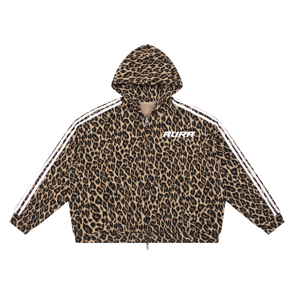 Leopard Zipup Hoodie