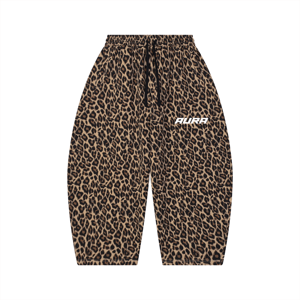 Leopard print tracksuit pants