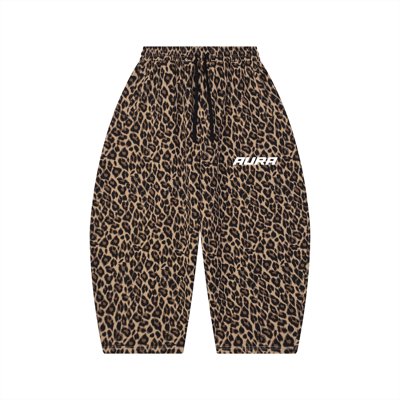 Leopard print tracksuit pants