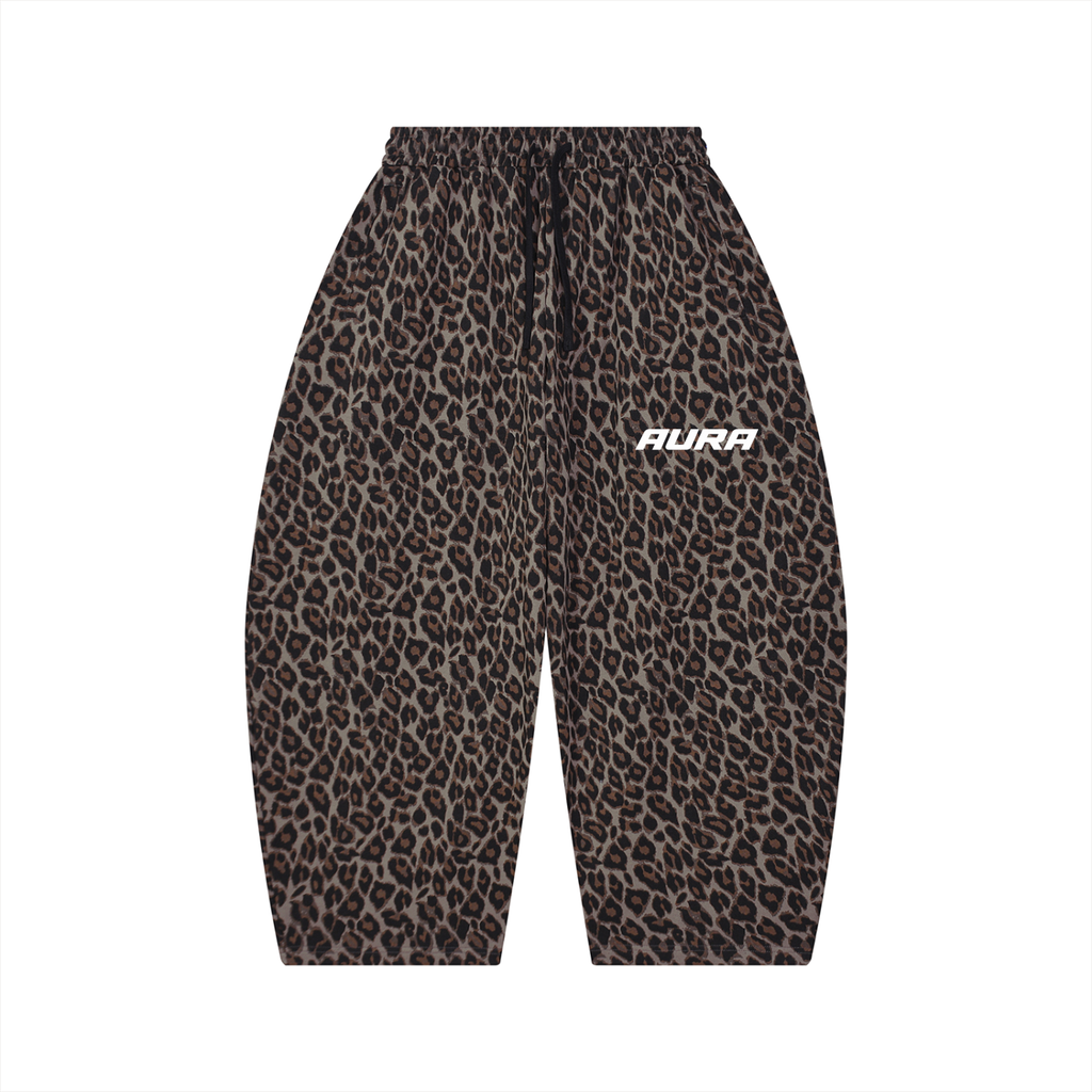 Leopard print tracksuit pants