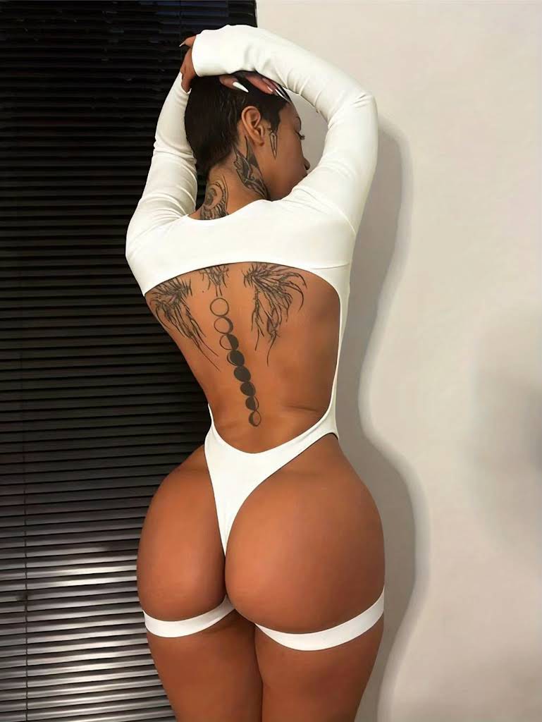 Spicy Sexy Backless Jumpsuit Long Sleeve Top