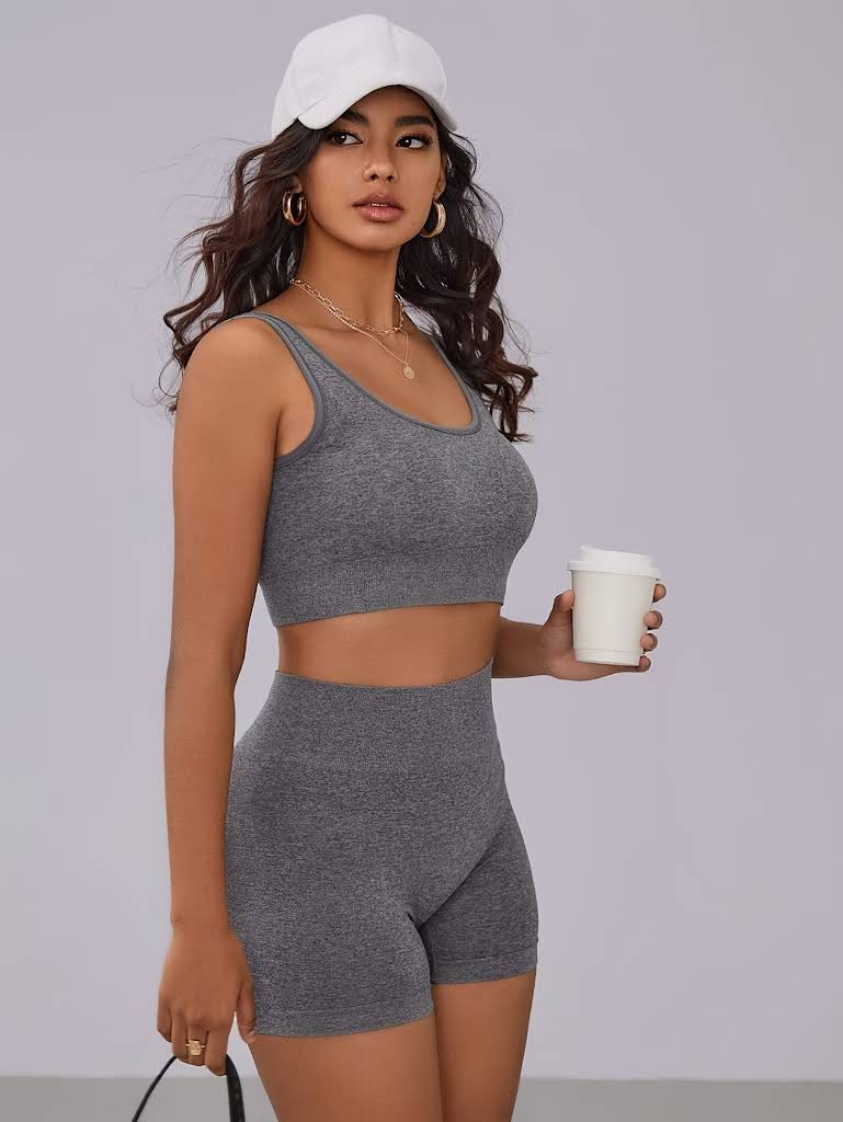 Seamless Solid Color Athletic Set