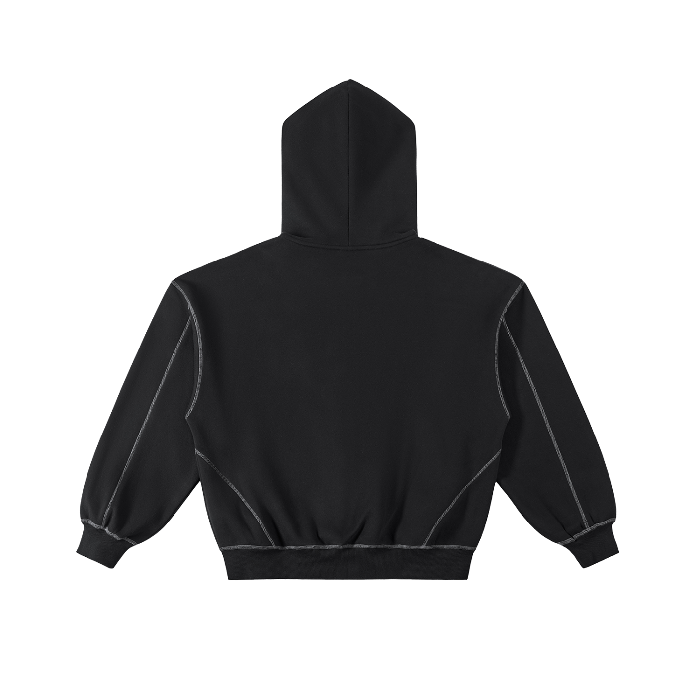Stitched  Fleece Zip Hoodie